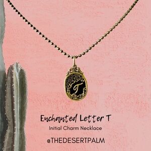 Vintage Style Letter T Pendant Necklace ✨ | Initial Charm Necklace